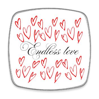 Amour sans fin - Coup de cœur - Magnet carré - blanc - Devant