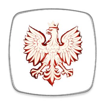 Pologne Polska Aigle drapeau patriotisme cadeau - Magnet carré - blanc - Devant