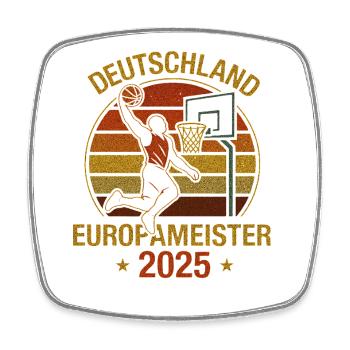 European Basketball Champion 2025 super cool - Square fridge magnet - white - Front