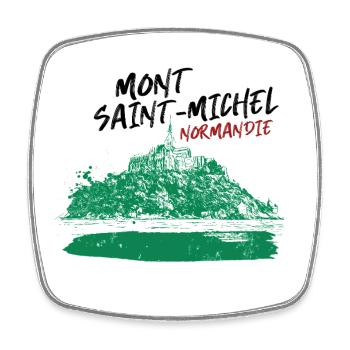 Normandie Mont Saint-Michel in Grün - Viereckiger Kühlschrankmagnet - Weiß - Vorne