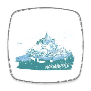 Mont Saint-Michel Blau Aquarell - Viereckiger Kühlschrankmagnet - Weiß - Vorne