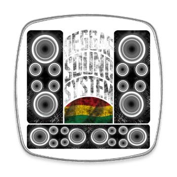 Reggae Sound System Design - Square fridge magnet - white - Front