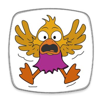 Le Petit Canard remarqua le spectateur - Magnet carré - blanc - Devant