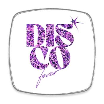 Glitzerndes Disco Love Emblem - Viereckiger Kühlschrankmagnet - Weiß - Vorne