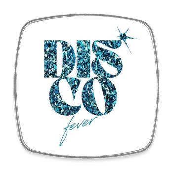 Glitzer Disco Fever Blau Design - Viereckiger Kühlschrankmagnet - Weiß - Vorne