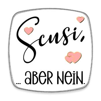 GERMAN ITALIAN SORRY NO HEART - Square fridge magnet - white - Front