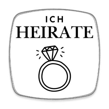 Ich Heirate - Viereckiger Kühlschrankmagnet - Weiß - Vorne