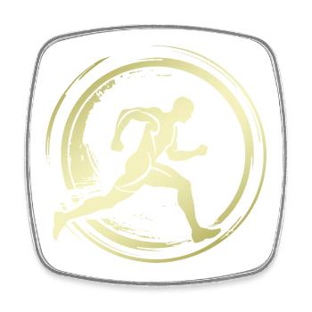 Laufen Joggen Marathon Silhouette - Viereckiger Kühlschrankmagnet - Weiß - Vorne