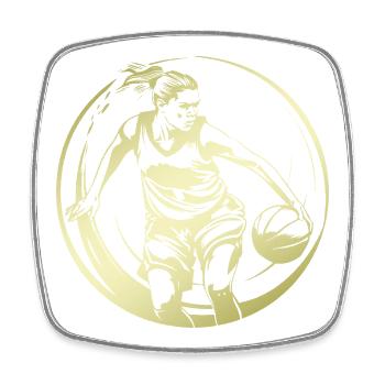 Basketball Player Basketball Player Silhouette - Square fridge magnet - white - Front