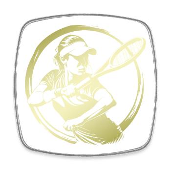 Tennis Spielerin Silhouette - Viereckiger Kühlschrankmagnet - Weiß - Vorne