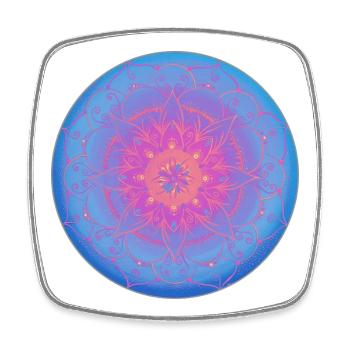 Dreamy mandala in blue-purple - Square fridge magnet - white - Front