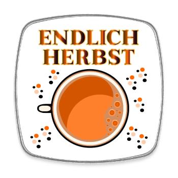 FINALLY AUTUMN DRINKS - Square fridge magnet - white - Front