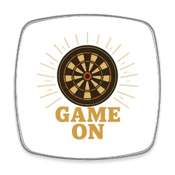 Game on Darts Shirt - Square fridge magnet - white - Front