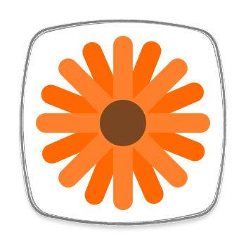 Calendula Flower Retro Pattern T-Shirt - Square fridge magnet - white - Front