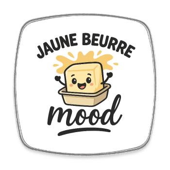 GELBE BUTTER STIMMUNG - Viereckiger Kühlschrankmagnet - Weiß - Vorne