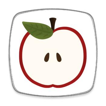 Apple Half Illustration - Square fridge magnet - white - Front