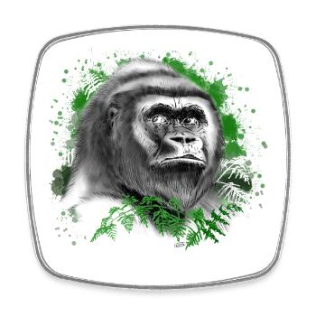 Gorilla - Viereckiger Kühlschrankmagnet - Weiß - Vorne