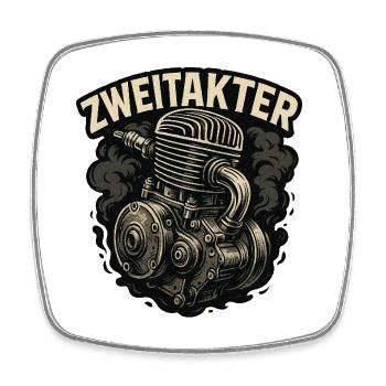 Maschinenmotorrad Illustration - Viereckiger Kühlschrankmagnet - Weiß - Vorne