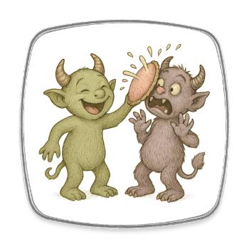 Verspielte Werwolf-Karikatur im Humorstil - Viereckiger Kühlschrankmagnet - Weiß - Vorne