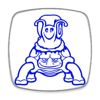2 Friends Turtle Snail Riding Team Crew - Square fridge magnet - white - Front