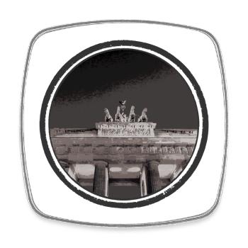 Evening Berlin Brandenburg Gate - Square fridge magnet - white - Front