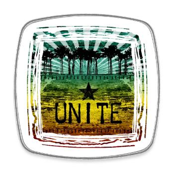 Design de motivation Unity avec des couleurs Reggae - Magnet carré - blanc - Devant