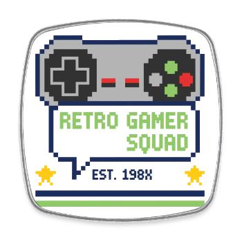 Retro Gamer Squad - für Gamer - Viereckiger Kühlschrankmagnet - Weiß - Vorne
