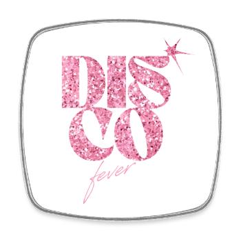 scintillant scintillant disco fever forever design - Magnet carré - blanc - Devant