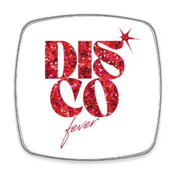 Disco Fever Glitter Love Déclaration Design - Magnet carré - blanc - Devant