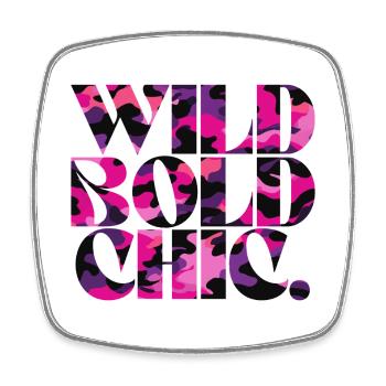 Wild Bold Chic Camo Muster Design - Viereckiger Kühlschrankmagnet - Weiß - Vorne