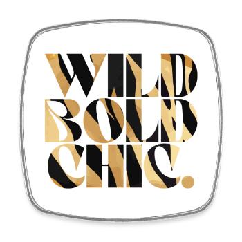 Typographie imprimée Wild Bold Chic - Magnet carré - blanc - Devant