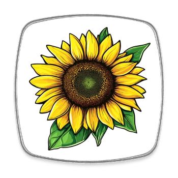Sonnenblume Vektor Grafik Illustration - Viereckiger Kühlschrankmagnet - Weiß - Vorne