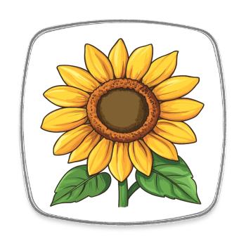 Tournesol Graphique - Magnet carré - blanc - Devant