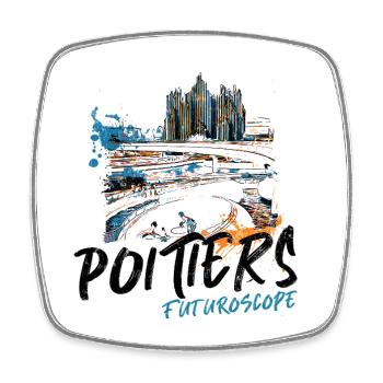 Futurescope, couleurs Neon Abstract - Magnet carré - blanc - Devant