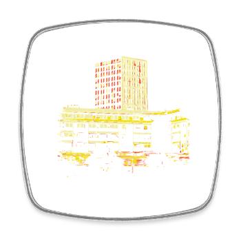 Illustration Rivétoile Strasbourg moderne - Square fridge magnet - white - Front