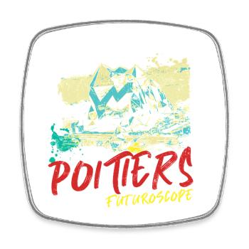 Poitiers seen from FuturoScope - Square fridge magnet - white - Front