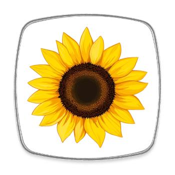 Tournesol illustration vectorielle fleur jaune - Magnet carré - blanc - Devant