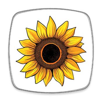 sonnenblume - Viereckiger Kühlschrankmagnet - Weiß - Vorne