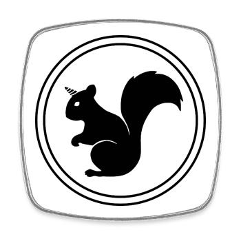Eichhörnchen – Fabeltier, Wortspiel & Märchen-Fun - Viereckiger Kühlschrankmagnet - Weiß - Vorne
