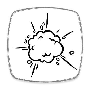 Nuage de poussière de bande dessinée - Magnet carré - blanc - Devant