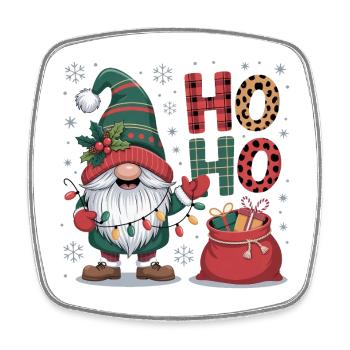 Weihnachtsmann Wichtel - Viereckiger Kühlschrankmagnet - Weiß - Vorne