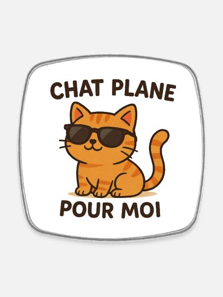Sun Cat Style - Square fridge magnet - white