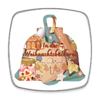 Forme De Cloche Dans La Boulangerie De Noël - Magnet carré - blanc - Devant