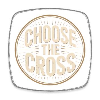Christlich Choose The Cross Kreuz Botschaft - Viereckiger Kühlschrankmagnet - Weiß - Vorne