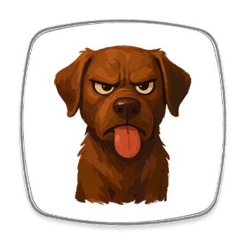 Dessin animé du Labrador coquin - Motif de chien drôle - Magnet carré - blanc - Devant