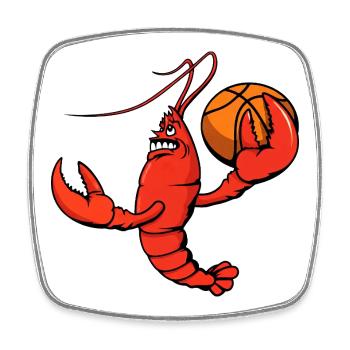 Süßer Hummer Schalentier Basketballspieler Cartoon - Viereckiger Kühlschrankmagnet - Weiß - Vorne