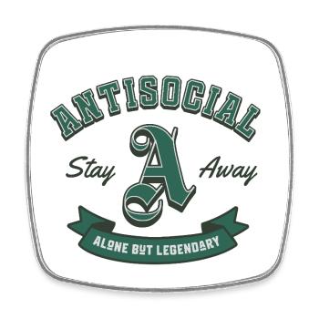 Antisocial coat of arms - Square fridge magnet - white - Front
