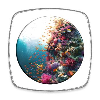 Versatile coral reef underwater design - Square fridge magnet - white - Front