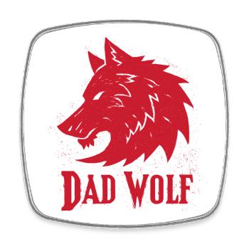 Papa Loup - Magnet carré - blanc - Devant