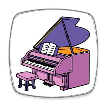 Piano Grand Piano - Square fridge magnet - white - Front